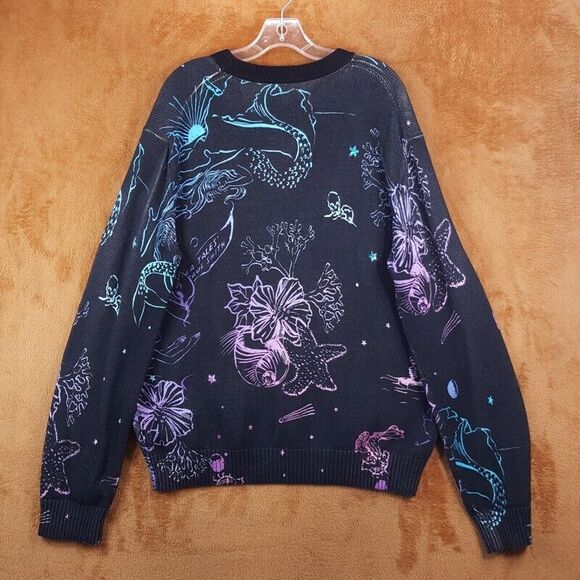 PAUL SMITH Sweater Mens Large Faded Black Pullover Crew Sea Tales Galaxy $275 - Picture 4 of 9